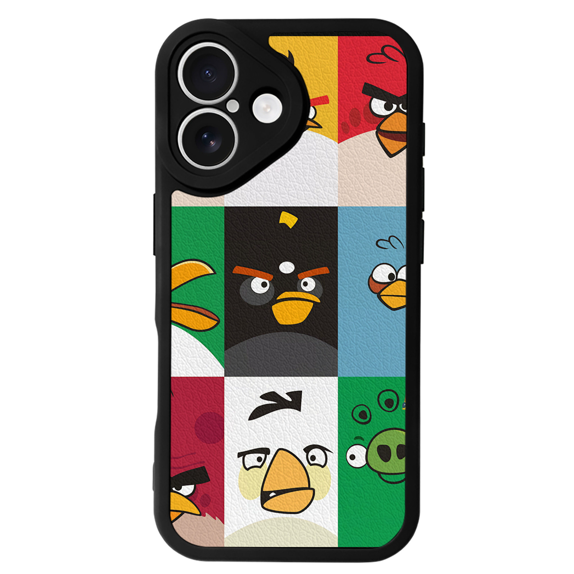 （画像用） Angry Birds アングリーバード 【iPhone 16シリーズ対応】シリコンスマホケース（レザー調） 材質：シリコン